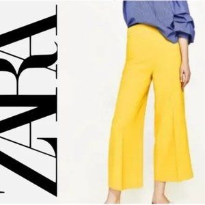 NWT  Zara Wide leg yellow pants